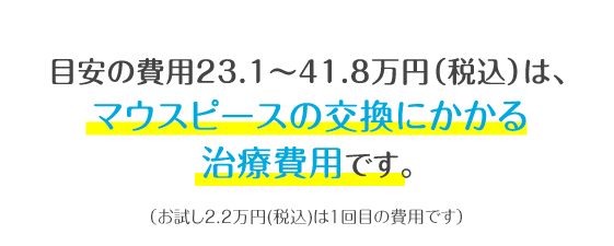 総額の目安(税込約11〜33万円)は、マウスピースの交換にかかる治療費用の総額です。